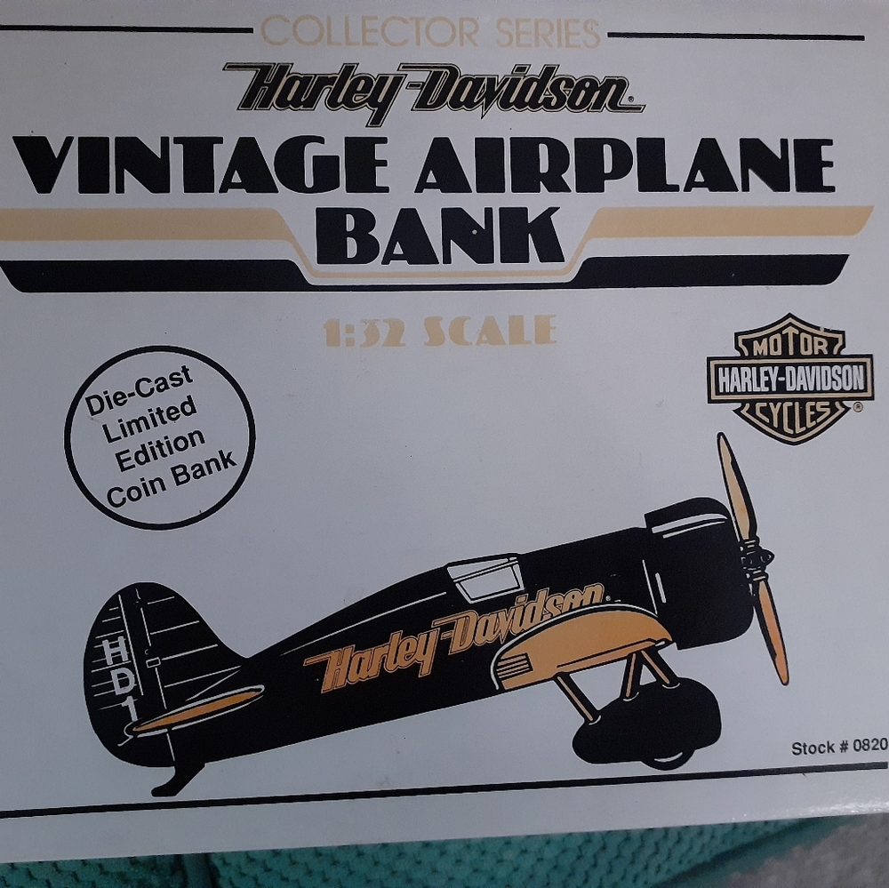 HARLEY-DAVIDSON VINTAGE AIRPLANE BANK ..LIMITED EDITION